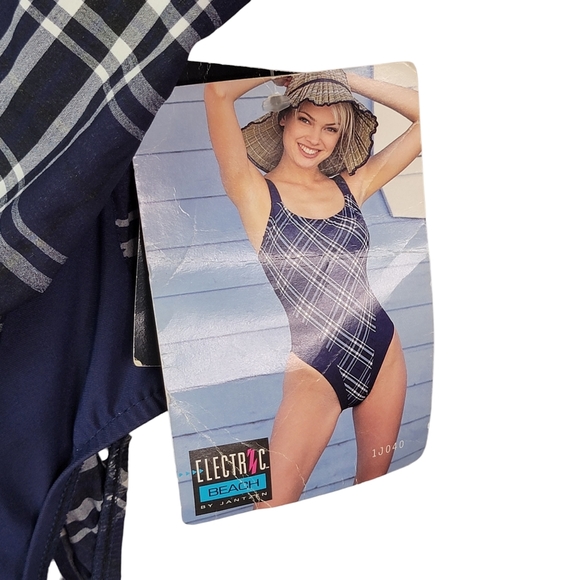 Electric Beach by Jantzen Vintage 90's Beach Pool One Piece Swim Suit 7/8 NWT - Picture 3 of 11